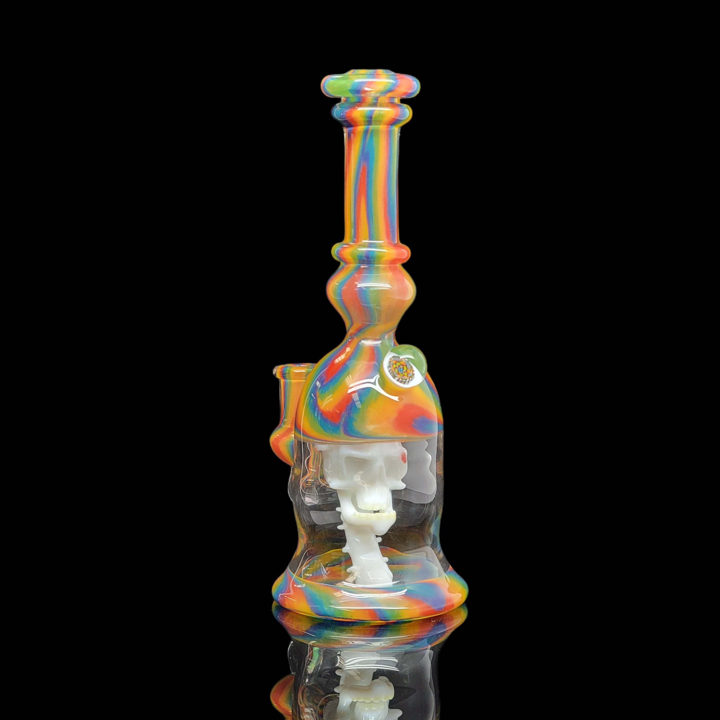 Skull In Bottle Rig By Ras Glass x Mshea