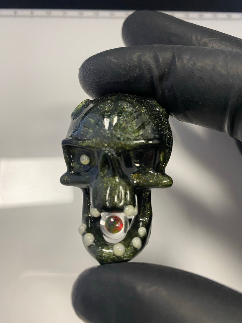 Skull Opal Pendant by Ras Glass